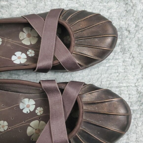 Skechers Mary Jane Shoes Womens Size 7 Metallic Brown Leather Slip On Comfort - Picture 6 of 8